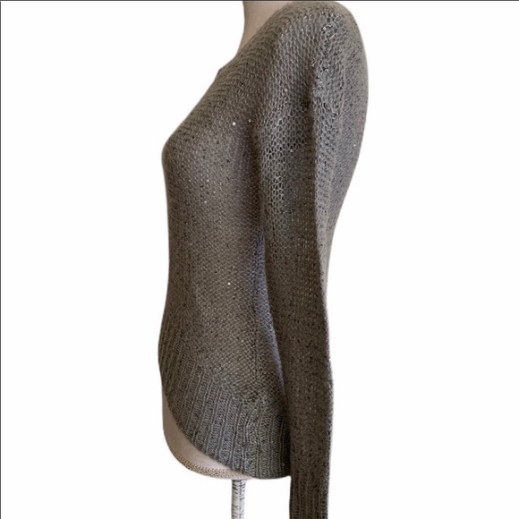 Pink Rose Gray Sequin Open-knit Sweater XS NWT - Picture 6 of 7